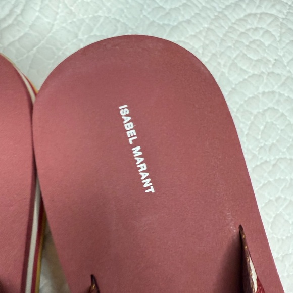 Isabel Marant Tae Striped Canvas Flip Flops - Picture 8 of 16